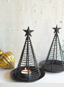 Modern Metal Wire Christmas <b>Tree</b> Decor With <b>Star</b> Top Candle Holder Black Finish Handicraft Holiday Decoration - Product Image 5