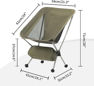 كرسي تخييم محمول قابل للطي من الألومنيوم خفيف الوزن ومريح للاستخدام الخارجي على الشاطئ - Product Image 2