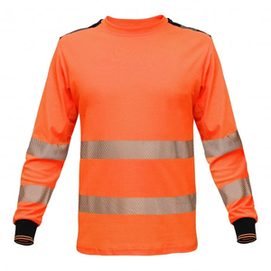 Ropa de Trabajo Cómoda de Alta Visibilidad, Camisa de Trabajo de Manga Larga de Poliéster, Camiseta de Trabajo Reflectante para Construcción - Product Image 1