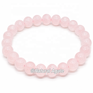 Pulsera de Piedras Preciosas de Piedra Lunar Melocotón de 4 mm al por Mayor – Pulsera Elástica de Cuentas Redondas de Piedra Lunar Melocotón Natural - Product Image 4