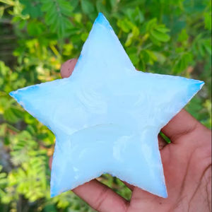 Venta al por mayor de cristales de opalita en forma de estrella creciente azul cielo, tallados a mano, para sanación, Reiki, energía, meditación, decoración, regalo para el hogar u oficina. - Product Image 2