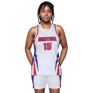 Conjunto completo de uniformes de baloncesto para mujer, camiseta y pantalones cortos personalizados, equipación de baloncesto sublimada de calidad profesional para equipos femeninos - Product Image 1
