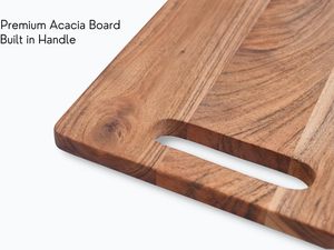 Victorian <b>Wooden</b> Rectangle Chopping Board With Handle Kitchen Cutting Block Single <b>Piece</b> - Product Image 5