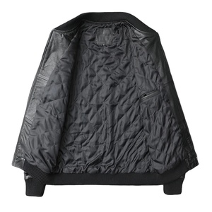 Chaqueta de piel auténtica personalizada con servicio OEM para hombre, chaquetas de invierno con cremallera para hombre, nuevas chaquetas de piel a la moda para hombre a la venta - Product Image 2