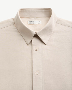 High Quality Men's Short Sleeve Turn-down Collar <b>Single</b> Button Solid Knitted Breathable 100% Cotton Seersucker Regular Casual - Product Image 4