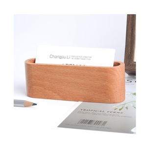 Solid Wood Gift Card Display Holder Polished Business Card Holder Desktop & Drawer Organizers Wood Business Card Display Holder - Product Image 1