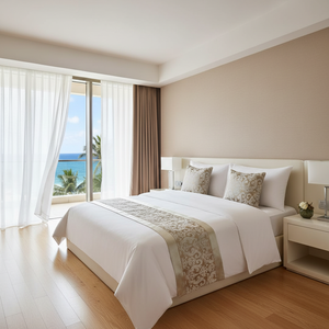 Wholesale Hotel Bedding Supply 100% Cotton Breathable Durable Bedding <b>Set</b> for Resort Use Custom Size/Color Velcro Closure - Product Image 6