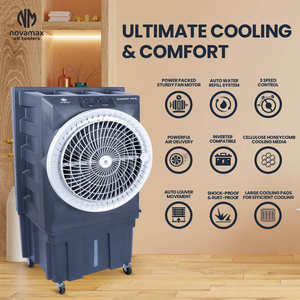 Refroidisseur d'air pour magasin RAMBO 125 LTR AVEC REFROIDISSEUR D'AIR AUTOSWING (ALU) avec grand réservoir d'eau et trois vitesses de ventilateur pour jardin - Product Image 4