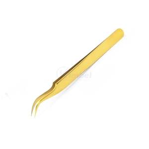 Pince à cils premium pour volume, en acier inoxydable, à fermeture haute, courbée, pour extensions de cils, fournitures professionnelles pour artistes - Product Image 6