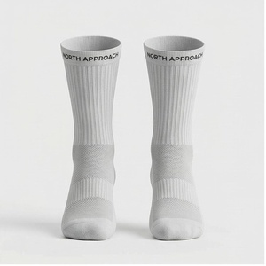 Crew <b>Socks</b> Geometric Pattern Blue Breathable Running <b>Socks</b> for Adults Spring Season - Product Image 1