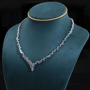 Collar de Diamantes Vintage de Oro Sólido de 14K, Corte Brillante Redondo, Certificado IGI, Joyería de Lujo Unisex para Bodas y Fiestas - Product Image 1