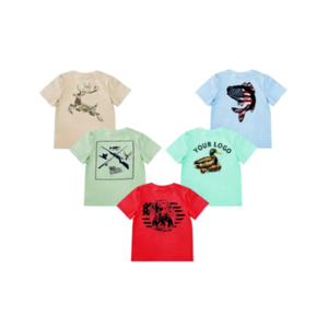T-shirts de sport pour enfants 100% coton imprimé, haute qualité, séchage rapide, respirants, manches courtes compressées, vêtements pour garçons OEM - Product Image 5