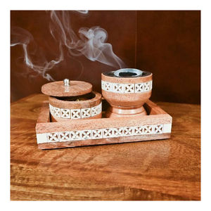 Moderno Quemador de Bakhoor Hecho a Mano de Madera y Resina, Porta Incienso Árabe con Caja de Almacenamiento, Decoración de Lujo para el Hogar, Duradero para Todas las Estaciones - Product Image 4