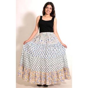 Indian Handmade Cotton <b>Patchwork</b> Long <b>Skirt</b> Boho Printed Maxi Resort & Beach Fashion - Product Image 2