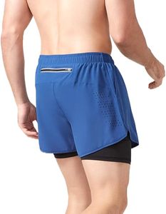 Pantalones Cortos Deportivos para Hombre con Logotipo Personalizado, Doble Capa, Cintura Media, Cierre con Cordón, Bolsillos, para Entrenamiento, Gimnasio, Correr - Product Image 2