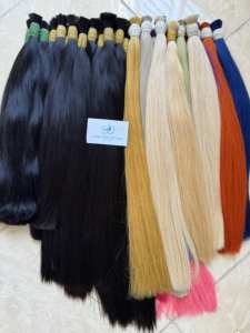 New Vietnamese Custom 100% Virgin Human <b>Hair</b> Extensions Straight Water Wave Style Bulk Bleached <b>Hair</b> <b>Color</b> Directly From Factory - Product Image 3