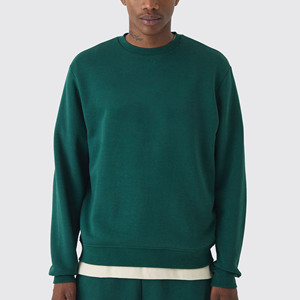 Wholesale Factory Crewneck Sweatshirt Men's 400gsm Heavyweight Cotton <b>Fleece</b> Pullover Anti-Shrink Cream Sweatshirt - Product Image 5