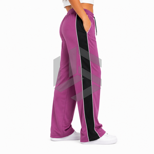 Custom Women's Winter Flat Casual Wide Leg Fleece Sweatpants Breathable OEM ODM Clothing Manufacturer for Wholesale Bulk Order - Product Image 4