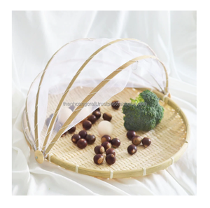 Cubierta de plato redondo de cúpula de comida de bambú de color natural Vintage para Cocina Casera para Restaurantes-hecho a mano en Vietnam - Product Image 4