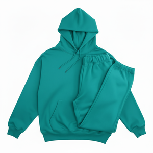 ชุดเซ็ตเสื้อฮู้ดดี้และกางเกงจ็อกเกอร์แบบย้อนกลับได้ ระบายอากาศได้ดี ล้างสีแบบแอซิดวอช สำหรับฤดูหนาว เหมาะสำหรับทุกเพศทุกวัย  แบบลำลอง  ตกแต่งด้วยลูกปัด  ไซส์ใหญ่พิเศษ  ผ้าเนื้อนุ่ม 65% - Product Image 1