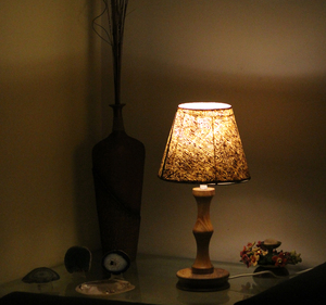 Modern Organic Handmade 100% Recycled Lokta Fiber Paper Lamp <b>Table</b> Lamps For Living Room & Hotel Room Decor Purely Wooden - Product Image 3