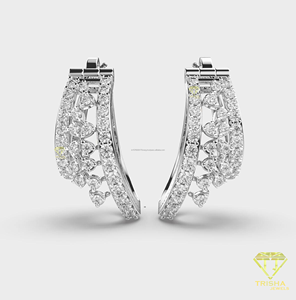 Sparkling Moissanite Diamond Dangle Earrings Rose Gold Anniversary Gift Jewelry - Product Image 4