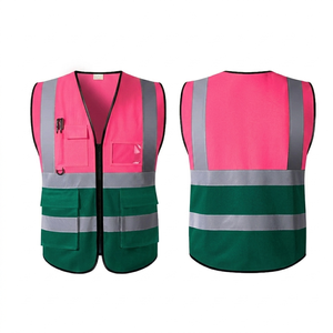 Hi Vis Winter Workwear Reflective Safety Vest Cotton Nylon LED Flash Construction reflective safety vest for <b>road</b> work at <b>night</b> - Product Image 3