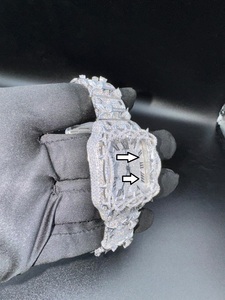 Luxury Fashion Sport Antique Stainless Steel Square Throne Case 41mm Analog VVS Moissanite Diamond <b>Automatic</b> Mechanical <b>Watch</b> - Product Image 6