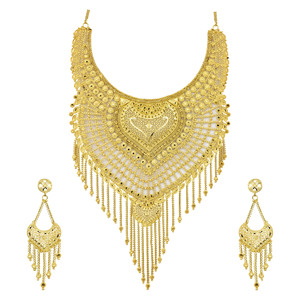 Wholesale 14K 18K 24K Gold Filled Bridal Set, Heavy Dubai Style Gold <b>Necklaces</b> Set, Traditional Turkish Design <b>Long</b> Fashion Set. - Product Image 1