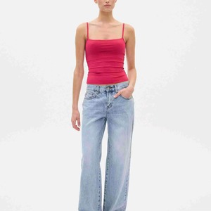 Top de Tirantes Finos Rosa para Mujer, Cuello Cuadrado, Tejido, Casual, Color Sólido, Sin Mangas, Alta Calidad - Product Image 6