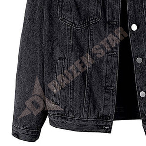 Veste en jean classique pour homme, coupe régulière, délavage foncé, fermeture boutonnée en coton, style décontracté, vêtement d'automne - Product Image 3