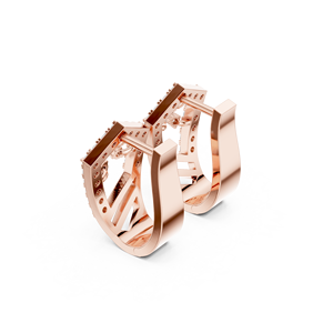 Pendientes de Plata de Ley 925 Chapados en Oro Rosa de 18K con Circonita, Corte Redondo Brillante, Joyería Minimalista de Lujo para Mujer - Product Image 3