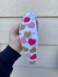 Serre-tête perlé fait main pour femmes et filles, bandeau élastique personnalisé avec perles en verre, produit en gros - Product Image 3