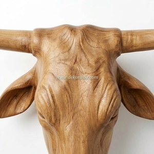 Décoration murale moderne en bois 3D faite à la main en forme de tête d'animal pour la maison avec motif nature morte élégant Décor Nouvel An Asiatique - Product Image 4
