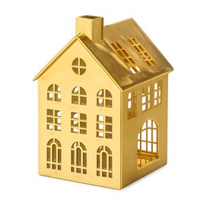 Portavelas con forma de casa, linterna metálica vintage para mesa, candelabros con forma de casa, decoración para mesa de comedor, artesanías, linterna metálica - Product Image 4