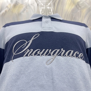 Chemise rayée Snowgrace à manches courtes respirante avec logo brodé, col rabattu, coupe décontractée pour garçons, printemps-été - Product Image 5