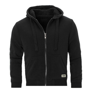 Sweat-shirt à capuche zippé pour homme, personnalisé, épais, doublé en sherpa, polaire lourd et chaud, avec poches et cordon de serrage, vêtement d'extérieur décontracté pour l'hiver - Product Image 5