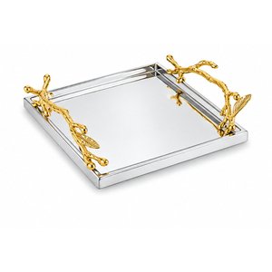 Wholesale Modern <b>Metal</b> <b>Tray</b> Luxury Decorative Serving Platters Stainless Steel Storage <b>Tray</b> With Handle For Restaurant Event - Product Image 1