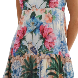 Vestido largo con estampado floral para mujer, vestido de verano con cuello cuadrado y manga corta - Product Image 5