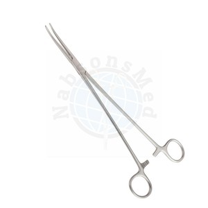 เครื่องมือผ่าตัดสแตนเลสสตีล NABSONS MED Collier Anderson Curved Vascular Clamp ขนาด 11 นิ้ว 27.9 ซม. สำหรับหนีบหลอดเลือด ใช้ซ้ำได้ ได้รับมาตรฐาน CE - Product Image 5