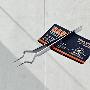 Nuevas pinzas de extensión de pestañas de aislamiento profesional acabado plateado Acero inoxidable duradero 12mm Puntas precisas extensión de pestañas - Product Image 2