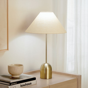 Mid Century Modern Metal <b>Table</b> <b>Lamp</b> 24.5 Inch Height 15.75 Inch Diameter Brass Finish <b>Base</b> E26 Socket Decorative Lighting <b>Lamp</b> - Product Image 2