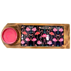 Bandeja de Servir de Madera Económica con Tres Recipientes para Condimentos y Diseño Floral para Uso en el Hogar y Restaurantes - Product Image 2