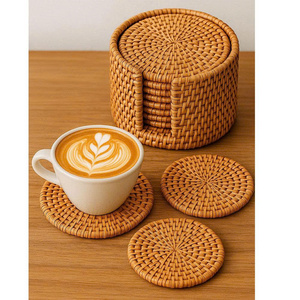 Lot de sous-verres en bambou écologiques peints à la main, style bohème, pour décoration de table, vente en gros, accepté par les fabricants d'équipement d'origine (OEM) - Product Image 5
