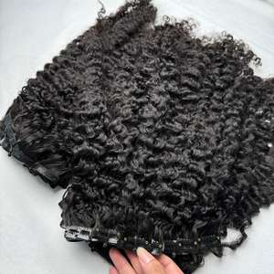 Clip bouclé birman non traité dans des extensions de cheveux bouclés sans enchevêtrement de couleur naturelle non chimique - Product Image 2