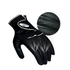 Gant de golf en cuir véritable pour droitier, antidérapant, respirant, évacuant l'humidité, à doigts entiers, avec sangle de poignet réglable - Product Image 5