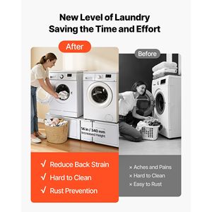 Movable <b>Laundry</b> Pedestal 14 Inch Height Heavy Duty Washer Dryer <b>Stand</b> with Drawer 700 Lbs Load Capacity Non Slip Feet - Product Image 4