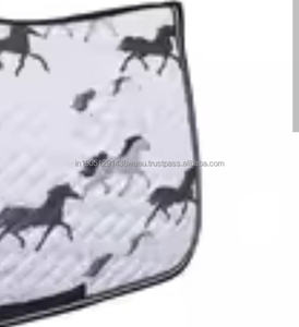 Vente chaude Premium Confortable Blanc Anglais Selle Cheval Motif Tapis De Selle Coton/Polyester Rembourré Équipement D'équitation - Product Image 3