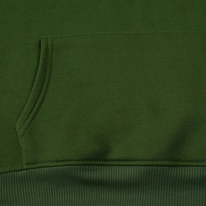 Chándal Unisex Verde con Capucha, Manga Larga, Color Sólido, Ropa Casual con Pantalones con Cordón y Bolsillos Laterales, Estilo Otoñal - Product Image 3