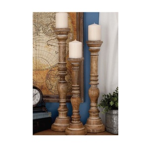 Support de bougie en bois rustique, fait main, décoration naturelle pour la maison, centre de table pour salle à manger, salon, chambre et bureau - Product Image 6